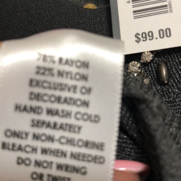 Nwt Boat Neck Knit Top Sweater Crystals Jeweled Baubles Knit Top NEW RETAIL $99 - Picture 8 of 8